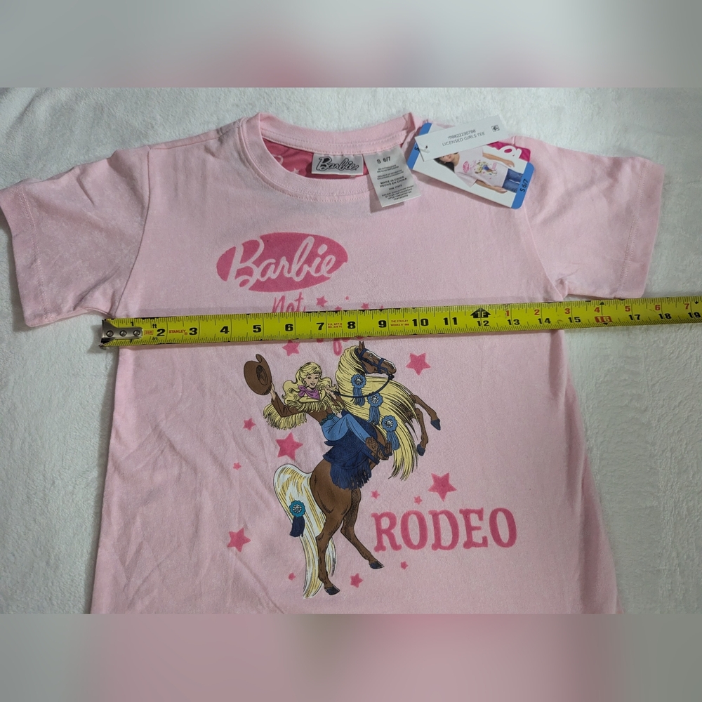 Barbie Pink Kids Girls Rodeo T-Shirt - Picture 15 of 16